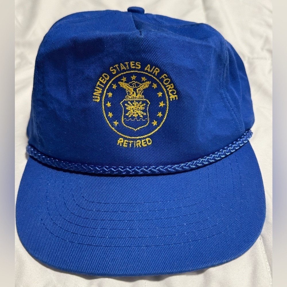 Vintage United States Air Force Retired SnapBack Grandma Dad baseball Hat EUC